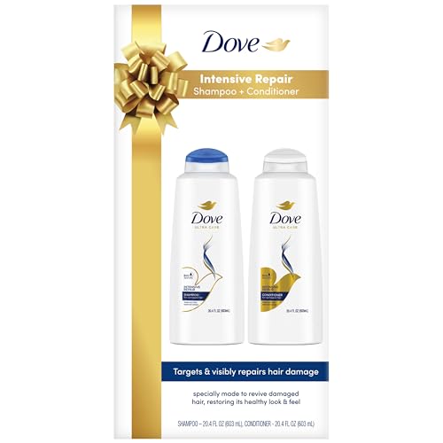 Dove Intensive Repair Hair Care Set – Intensive Repair Shampoo & Conditioner Set for Dry, Damaged Hair, Frizz Control, 20.4 Oz Ea (2 Piece Set)