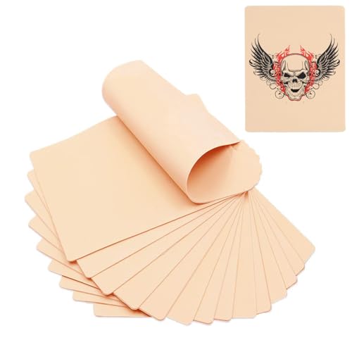20PCS Fake Skin for Tattooing, 7.4x5.6" Double Sided Tattoo Practice Fake Skin Kit for Beginners and Experienced Artists Tattoo Supplies