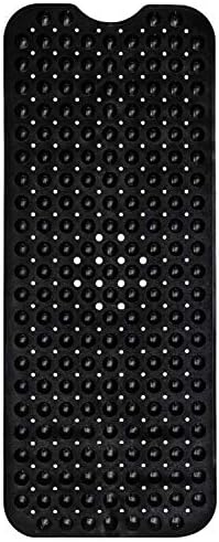 ENKOSI Bath Mat – 40 x 16 Inch Extra Long Non Slip Bathtub Mat – Anti Slip Black Shower Mat with Suction Cups – Bathroom Mat for Tub and Smooth Shower Floors (Black 40x16)