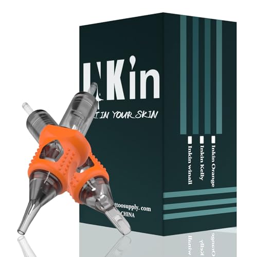 INKin Tattoo Cartridge Needles Assorted 40Pcs Mixed #10 Bugpin Round Liner L-Taper 3RL 5RL 7RL 9RL 11RL Disposable Finger Ledge Cartridges