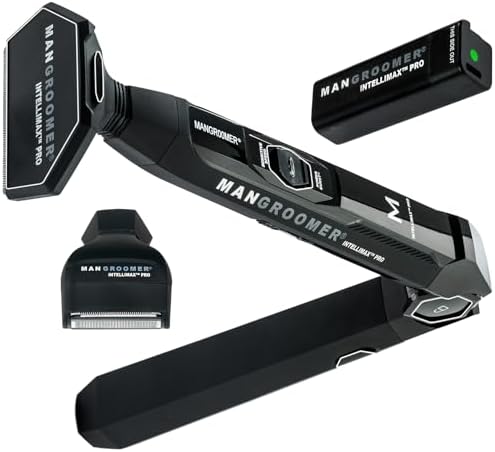 MANGROOMER - INTELLIMAX PRO - New Back Shaver with 2 Shock Absorber Flex Heads, Power Hinge, Extreme Reach Handle and Advanced 2.7" Extra-Wide Blade Design (Version 3.0)