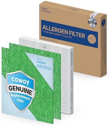COWAY AP-1512HH & 200M Air Purifier Filter Replacement, Allergen Filter Pack, 2 Allergen Deodorization Filters and 1 True HEPA Filter, 1 Pack, Green