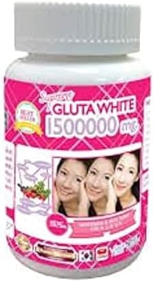 1 Bottle X 30 Softgels Supreme Gluta White 1500000mg. Super Whitening Glutathione Anti - Aging. (Supreme Whitening Skin Boost up Collagen Remove Dark Spot and Scar Tighten Pore Healthy Skin and Hair)