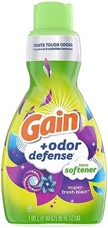 Gain + Odor Defense Liquid Fabric Softener, Super Fresh Blast Scent, 35 Loads (4 Pack)