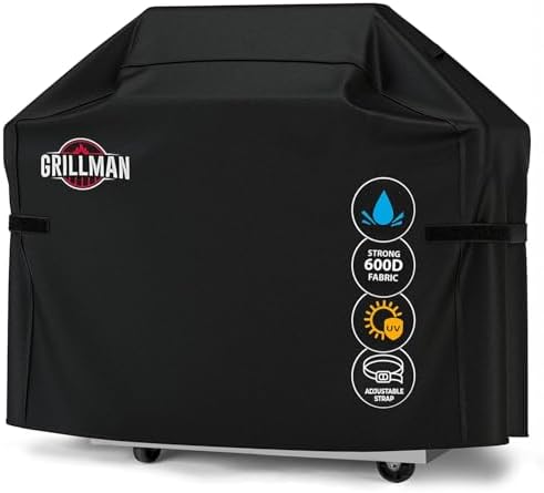Grill Cover by Grillman, Black, 41 Inch, BBQ Outdoor Grill Covers, Charcoal & Gas Grills, Waterproof, Rip-Proof, Weather-Resistant, Anti-UV, Barbecue Cover for Traegar 22/575 Series, Pro 22, Z, etc