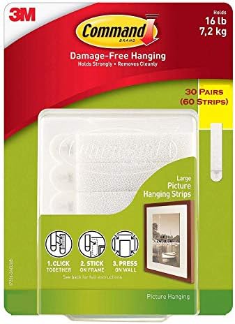 Command Large Picture and Frame Hanging Strips, 17206 (30 Pairs)