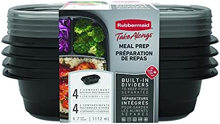 Rubbermaid 2127152 TakeAlongs Food Prep Containers, 4.7 Cup pack of 4