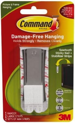 Command Sticky Nail Sawtooth Hanger, 5-Pound, -3 Pack