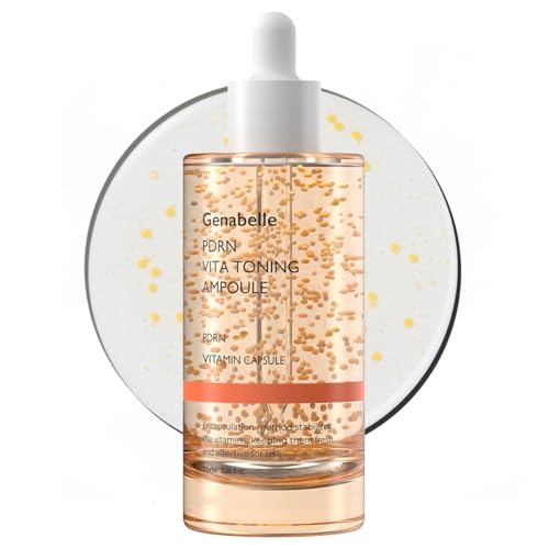 PDRN Vita Toning Ampoule JUMBO SIZE - Lightweight Glass Skin & Toning Ampoule with Vitamin B, C, E, PDRN, Serum for Blemishes, Fine Lines and Rough Skin Texture, 2.36 fl oz