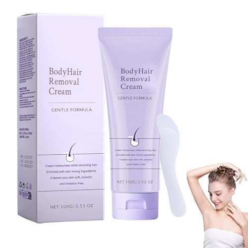 Hydrateology Facial Hair Removal,Body Hair Removal Cream for Sensitive Skin - Painless & Gentle Depilatory Cream with Spatula Applicator, Unisex Body & Skincare