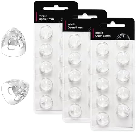 (Open Vent 8mm) Hearing Aid Domes for Oticon Minifit, Oticon Ear Caps Replacements Parts AccessoriesDomes for Oticon Hearing Aid Supplies Cleaning Kits(30 Pcs)