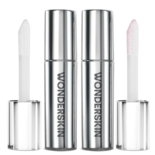 Wonderskin Lip Oil, 2-Pack - Hydrating, Moisturizing Clear & Color Changing Kissed Lip Rehab Serum Oils - PH-Activated, Non-Sticky Oil for Dry Lips