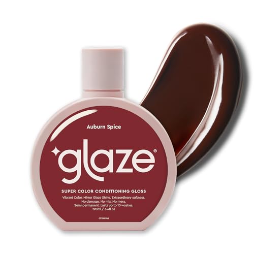 Glaze Color Conditioning Gloss - Tinted Moisturizer for Brown or Red Hair, Boosts Color and Shine, Repairs Damage - Auburn Spice, 6.4 oz