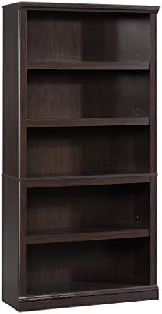 Sauder Miscellaneous Storage 5 Bookcase/Book Shelf, L: 35.28" x W: 13.23" x H: 69.76", Jamocha Wood