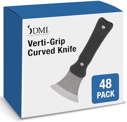 DMI Steak Knife, Rocker Knife, Curved Knife, Verti Grip Kitchen and Dinner Steak Knife for Ease of Chopping or Limited Hand Strength, Dishwasher Safe, Stainless Steel Blade