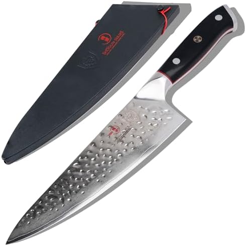Dalstrong Professional Chef Knife - 8†Blade - Shogun Series ELITE - Damascus Chef Knife - Japanese AUS-10V Super Steel - G10 Black Handle - Razor Sharp - Chef Knife with Sheath