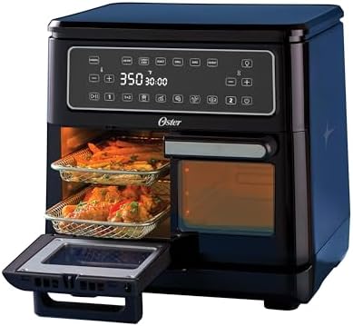 Oster 11-Quart Flex Air Fryer Oven, Dual Air Fryer with 2 Cooking Zones, Double Air Fryer with 6 Cooking Functions, Large Air Fryer with 2 Frying Baskets