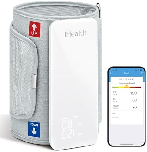 iHealth Neo Wireless Blood Pressure Monitor, Upper Arm Cuff, Bluetooth Blood Pressure Machine, Ultra-Thin & Portable, App-Enabled for iOS & Android