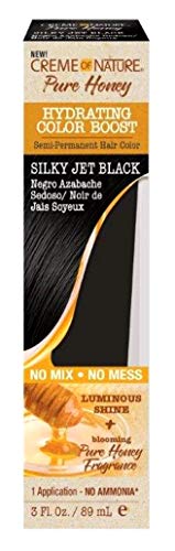 Creme Of Nature Pure Honey Color Boost Slky Jet Black 3 Ounce (89ml) (Pack of 3)