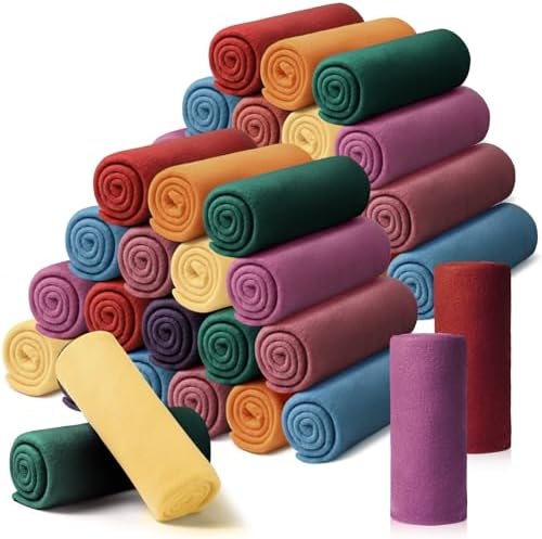 Kinlop 40 Packs Fleece Blanket Bulk 60 x 50 Inch Soft Lightweight Fleece Cozy Blanket Warm Throw Plush Pet Throw for Bed Couch Sofa Home Office Wedding Gifts Travel Camping (Modern Color)