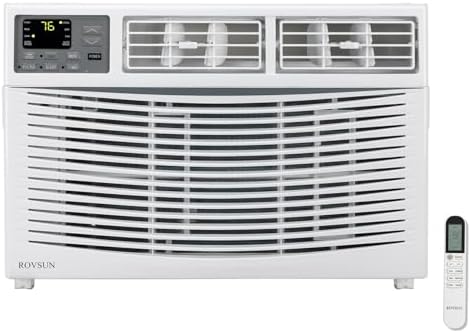 ROVSUN 12000 BTU Air Conditioner Window Unit with Heat, 4-in-1 Window AC Unit Cooler, Heater, Dehumidifier & Fan with Timer, Remote Control & Installation Kit for Rooms up to 550 Sq. Ft, 208/230V