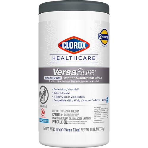Clorox Healthcare VersaSure Cleaner Disinfectant Wipes, 150 Count Canister (Package May Vary)