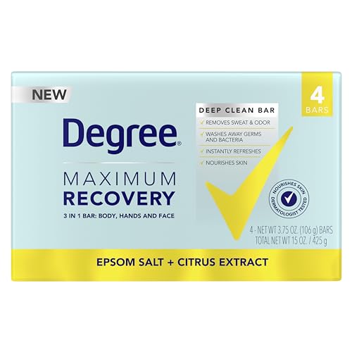 Degree Maximum Recovery Deep Clean Soap Bar Citrus Extract, 3.75 Oz., 4 Count