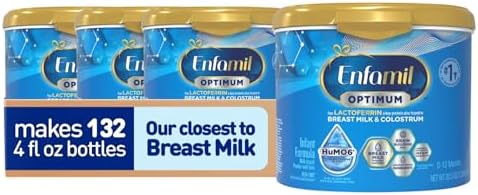 Enfamil Enspire Optimum Baby Formula, with Immune-Supporting Lactoferrin, Our Closest Formula to Breast Milk, Brain Building DHA, Dual Prebiotics, Infant Formula Powder, Baby Milk, 20.5 Oz, Pack of 4