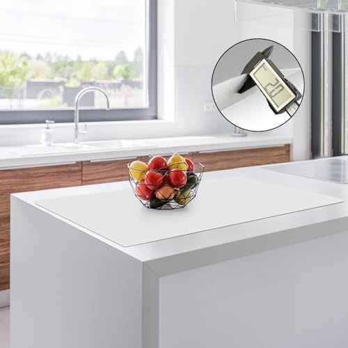 2MM Thick Silicone Countertop Mat, 35.4"x 23.6" Silicone Mats for Kitchen Counter, Nonslip Heat Resistant Mat, Large Kitchen Counter Mats, Waterproof Countertop Protector, Semitransparent