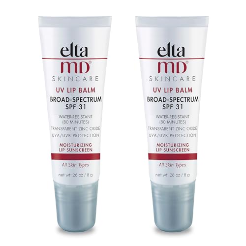 EltaMD UV Lip Balm Sunscreen, Moisturizes and Protects Dry Cracked Lips, Water Resistant up to 80 Minutes, Transparent Zinc Oxide Lip Sunscreen