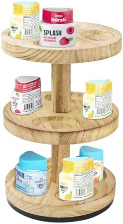 3-Tier Pod Holder for Ninja Thirsty Flavor Pods, Rotatable Organizer Rack for Ninja Pods Compatible with Ninja Thirsti Sparkling Water Drink System, Counter Organizer Holds 12 Flavor Pods