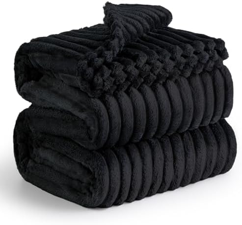 Bedsure Black California King Size Blanket for Bed - GentleSoft Cozy Soft Blankets for Women, Cute Large Throws for Girls, 102x96 Inches