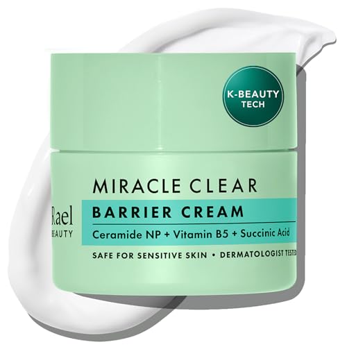 Rael Face Moisturizer, Miracle Clear Barrier Cream, Lightweight Hydration for Oily and Acne Prone, with Succinic Acid, Hydrating Vitamin B5, Vegan, Korean Skin Care (1.8 fl oz)