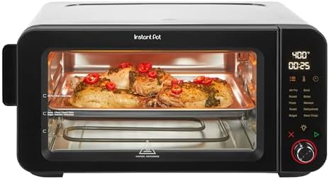Instant Pot No Preheat Required* 6-Slice Air Fryer Toaster Oven with InstantHeat Technology, 10-in-1, Air Fry, Roast, Bake, Sear Crisp, Toast, Bagel, Broil, Dehydrate, Reheat, and Make Pizza