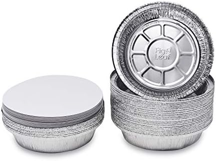 (60 Pack) Premium 7-Inch Round Foil Pans with Board Lids l Extra-Heavy Duty l Disposable Aluminum Tin for Roasting, Baking, or Cooking Silver