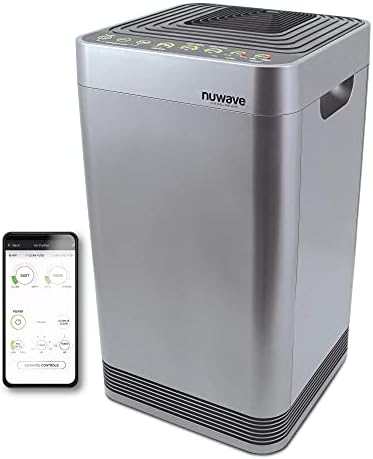 Nuwave Smart Air Purifier for Home Large Room up to 2,934 Sq. Ft., Auto Function Monitors Air Quality & Adjusts 6 Fan Speeds 5-Stage Filtration System Includes 8 Additional HEPA & Carbon Combo Filters