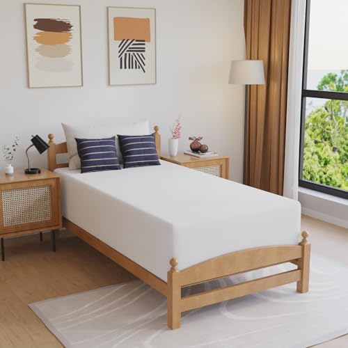 FDW | 14 Inch Twin Mattress | Medium Firm | Gel Memory Foam Mattress | White | Bed in a Box, CertiPUR-US Certified | Pressure Relief, Cooling Ventilated Foam | Washable Removable Cover