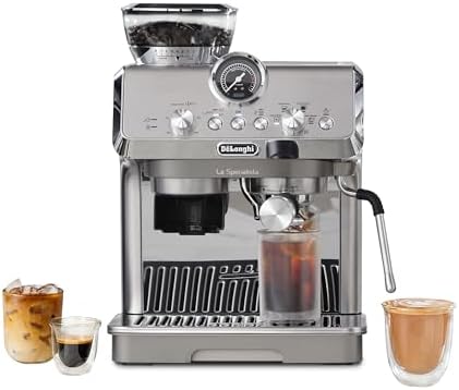 De'Longhi La Specialista Arte Evo Espresso Machine - Compact Cold Brew Coffee Maker with Grinder, Milk Steam Wand/Frother & Tamping Tools - Home Barista Kit for Lattes, Cappuccinos, Iced Coffee