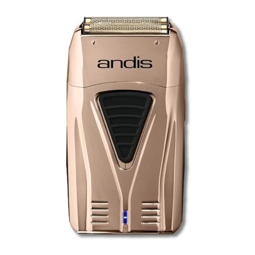 Andis 17220 Pro Foil Lithium Plus Titanium Foil Shaver, Cord/Cordless - Professional Turbocharged Cordless Menβs Shaver with USB Charger - Copper