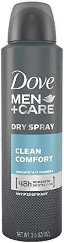 Dove Men + Care Dry Spray Antiperspirant, Clean Comfort 3.8 oz (Pack of 12)