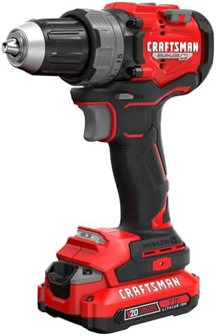 CRAFTSMAN V20 1/2 Inch Drill/Driver Kit with 2 Batteries and Charger (CMCD725D2)