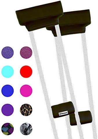 Crutcheze Original Crutch Pads & Hand Grips Covers – Premium Comfort Padding Accessory for Underarm Crutches –Breathable, Moisture-Wicking, Washable, Odor-Reducing USA Designed Black (Adult & Youth)