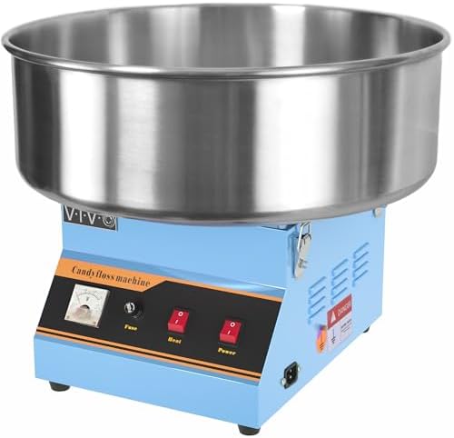 VIVO Blue 1030W Electric Cotton Candy Machine, Commercial Candy Floss Maker, 20 inch Stainless Steel Bowl with Sugar Scoop, Easy Home Use, CANDY-V001B