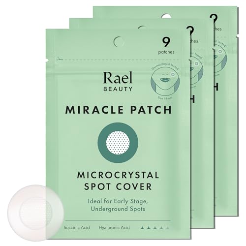 Rael Pimple Patches, Miracle Microcrystal Spot Cover - Hydrocolloid Acne Patch with Tea Tree Oil, Early Stage Zits and Blemish, Korean Skin Care, Vegan, Cruelty Free (27 Count)