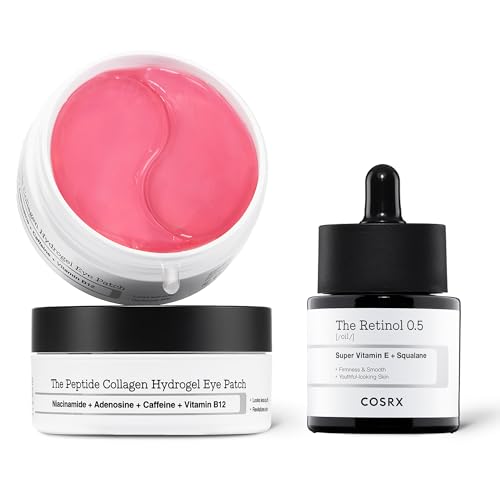 COSRX Peptide Collagen Hydrogel Eye Patch + Retinol 0.5 Oil, Korean Skin Care