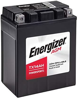Energizer TX14AH AGM ATV and UTV 12V Battery, 210 Cold Cranking Amps and 12 Ahr, Replaces: YTX14AH-BS and others
