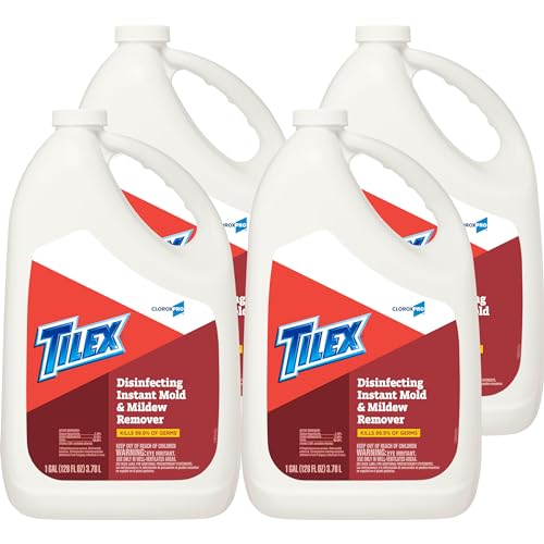 Clorox Tilex Disinfects Instant Mildew Remover, Clorox Cleaning, Clorox Disinfectant Spray Refill, Healthcare Cleaning and Industrial Cleaning, 128 Ounces (Pack of 4) - 35605