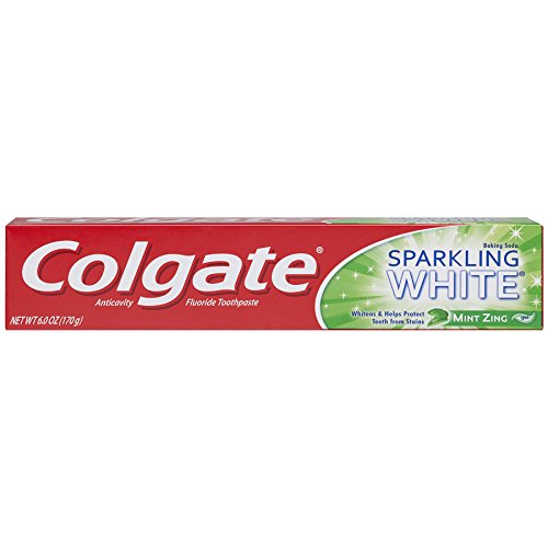 Colgate Sparkling White Whitening Toothpaste, Mint - 6 ounce (6 Pack)