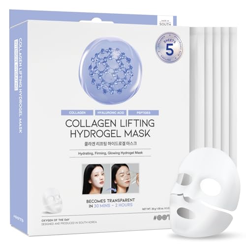 #OOTD Collagen, Hyaluronic Acid & Peptides for Elasticity, Hydration, and Firming. Lifting Hydrogel Sheet Mask - Face Mask (5pcs)