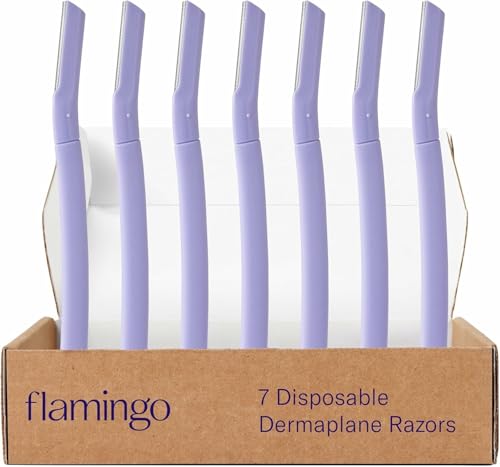 Flamingo Dermaplane Razor, Face Razors for Women, Disposable, 1 count, Pack of 7